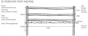 Riven oak post and rail