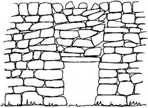 A wedge of stone that can be removed to form a 'cattle creep'