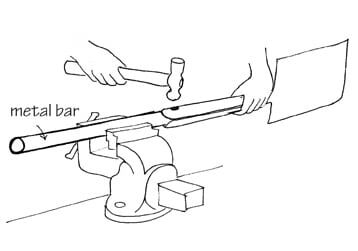 handle Flattening rivet holes