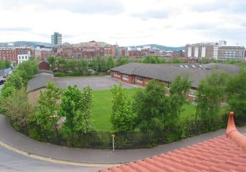 wide-view A view over an urban landscape in Belfast, Northern Ireland